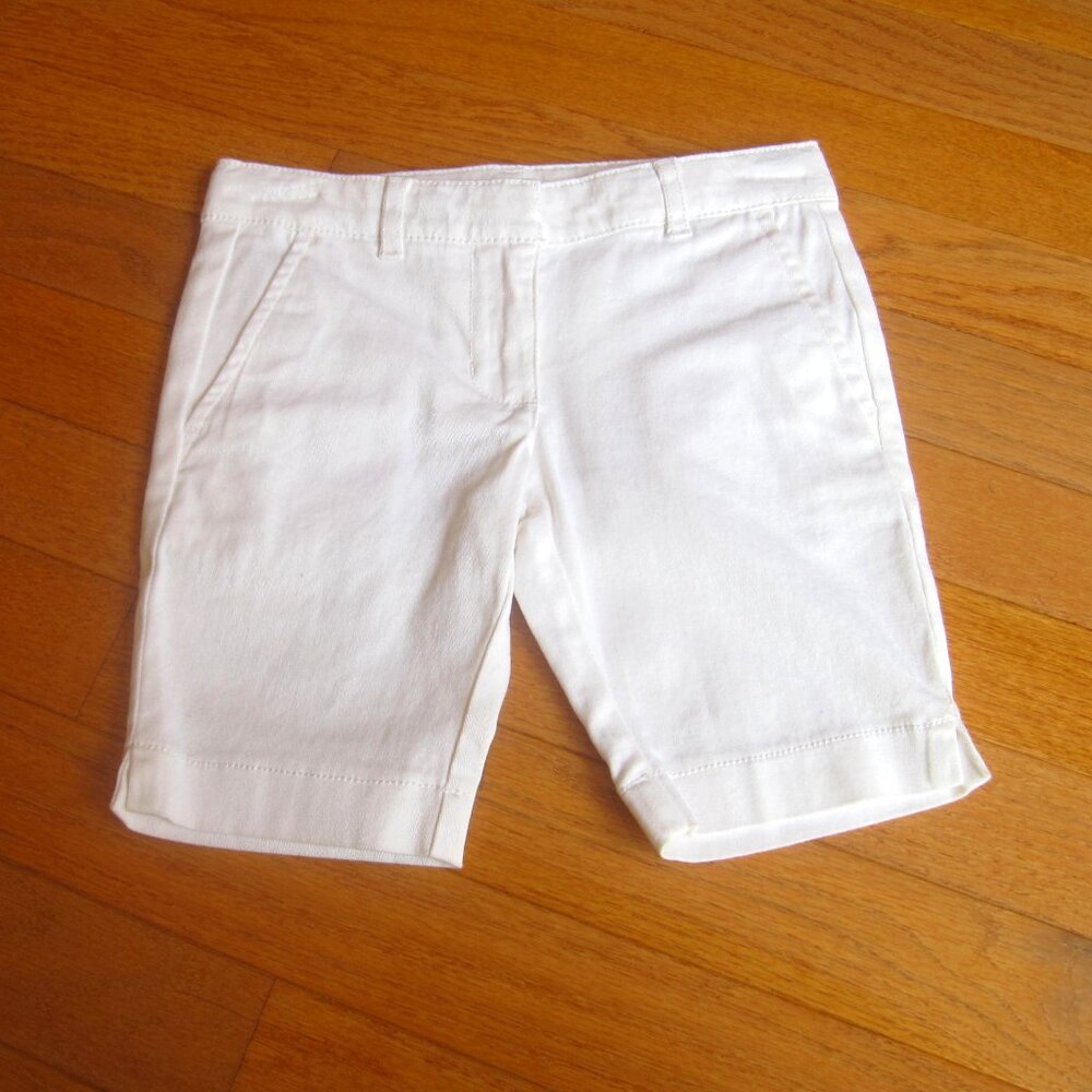 Hartstrings Girls White Shorts Size 4 Adjustable Waist Cotton Pockets
